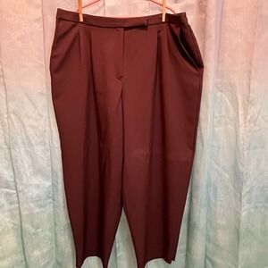 George Woman Pants 22w Petite Dress Pants (seam hole) Deep Burgundy/Brown‎